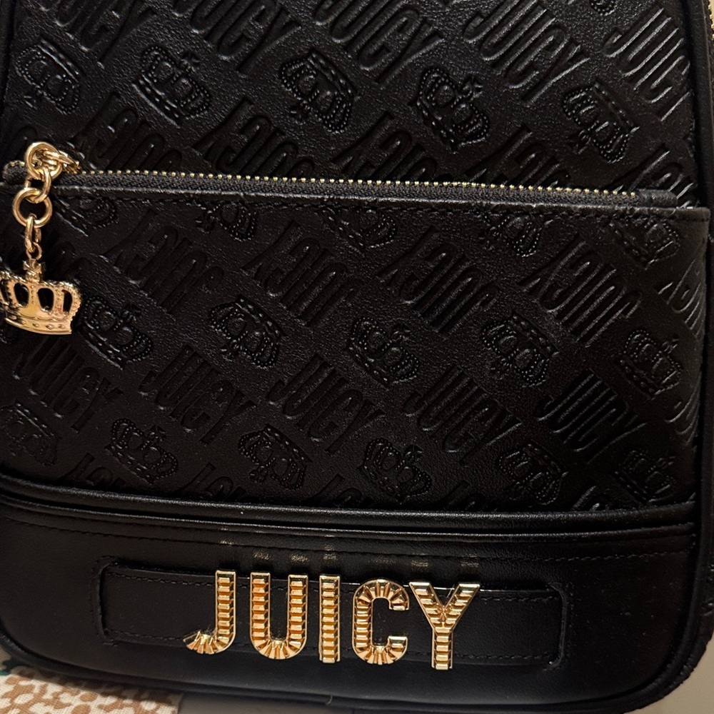 Juicy Couture Black Mini Backpack with Gold Accents - Picture 4 of 4